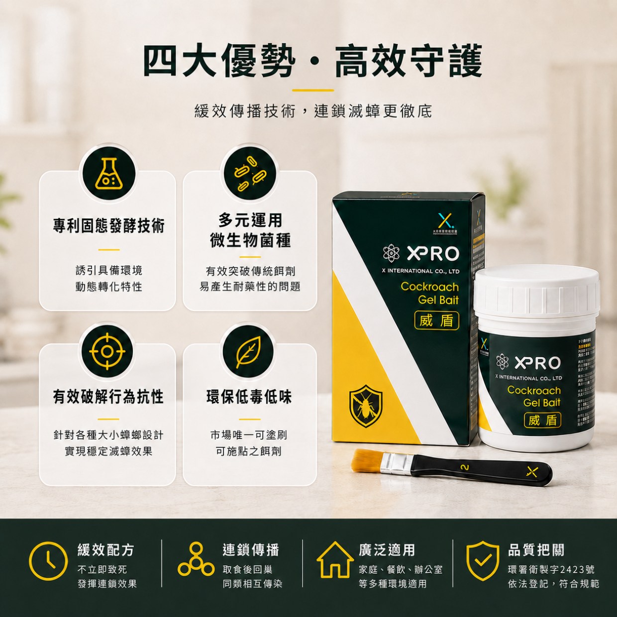 艾克司 XPRO蟑螂餌劑 100g (新包裝-威盾)