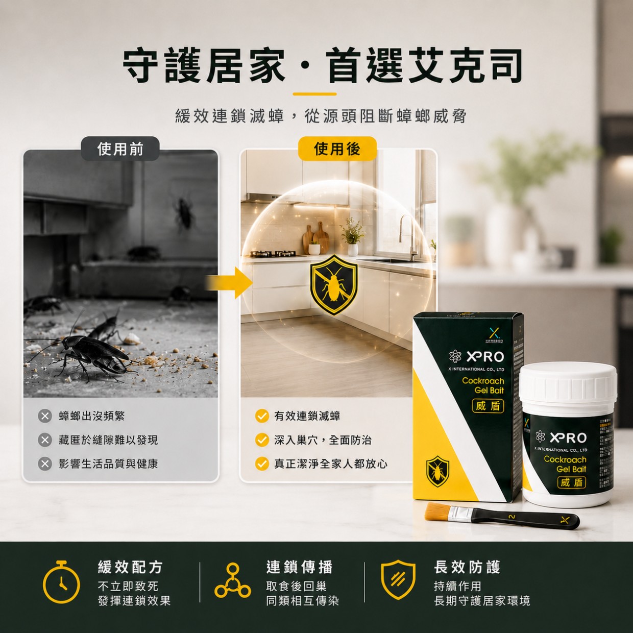 艾克司 XPRO蟑螂餌劑 100g (新包裝-威盾)